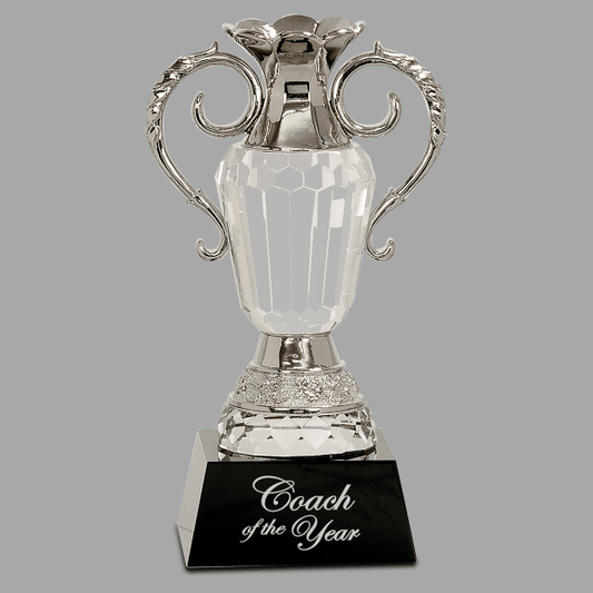 8" Crystal Cup with Silver – item CRY062M