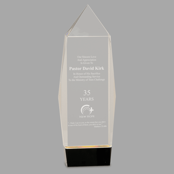10" Crystal Facet Rectangle Award – item CRY063L