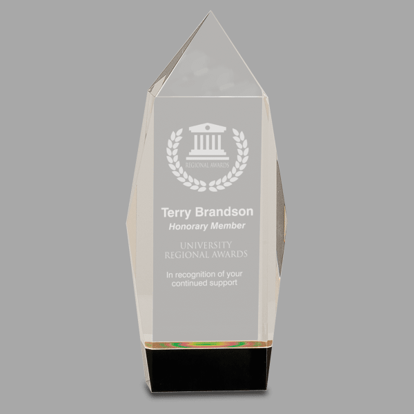 8.75" Crystal Facet Rectangle Award – item CRY063M