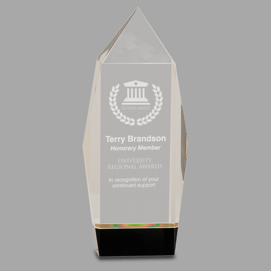 8.75" Crystal Facet Rectangle Award – item CRY063M