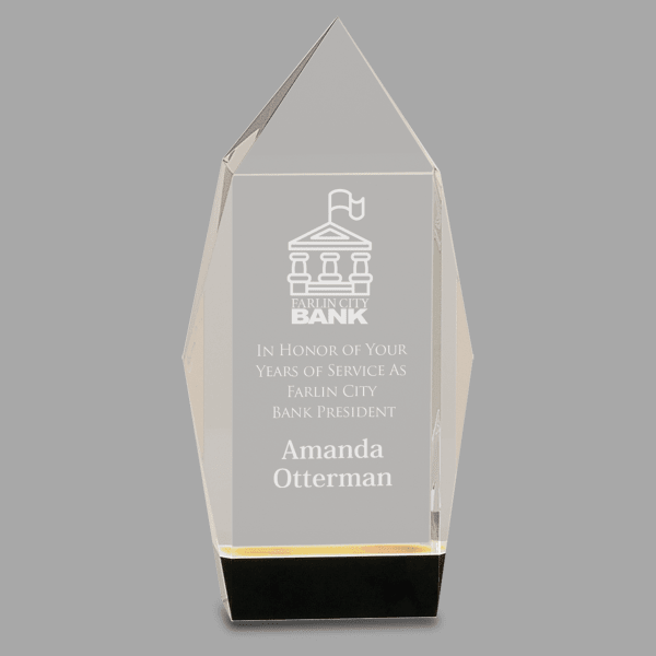 7.5" Crystal Facet Rectangle Award – item CRY063S