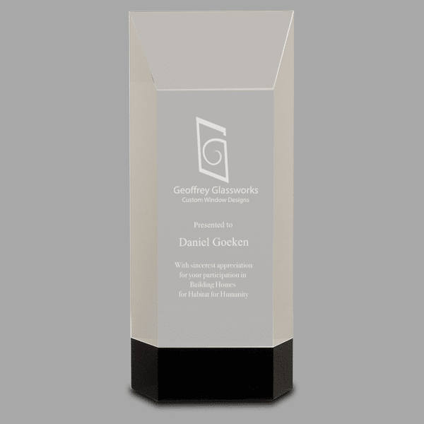 8.25" Crystal Self Standng Rectangle Award – item CRY064M