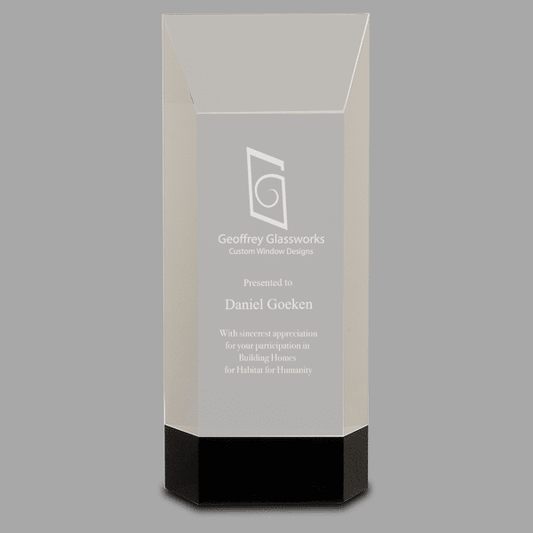 8.25" Crystal Self Standng Rectangle Award – item CRY064M