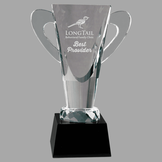 9" Crystal Cup with Black Base – item CRY073
