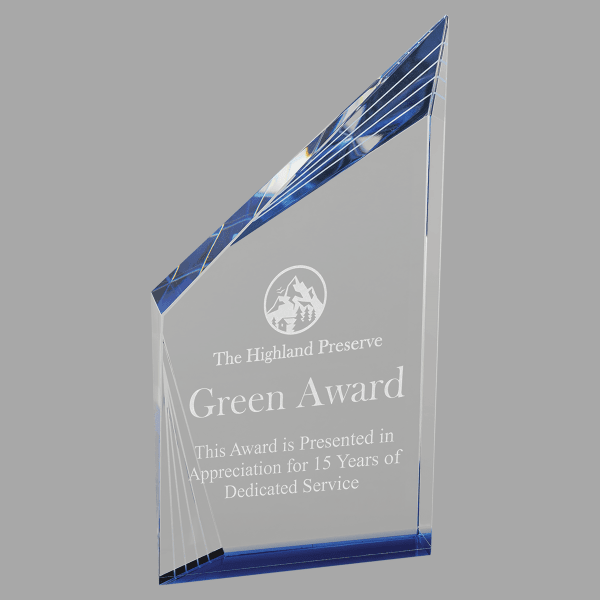 9" Crystal Beveled Peak w/ Bottom Award – item CRY082 image 3