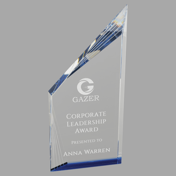 10.25" Crystal Beveled Peak w/ Bottom Award – item CRY083 image 3
