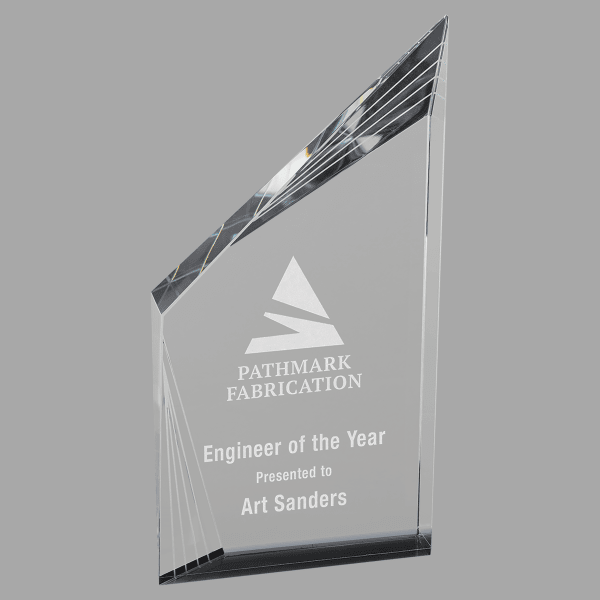 9" Crystal Beveled Peak w/ Bottom Award – item CRY084 image 3