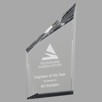 9" Crystal Beveled Peak w/ Bottom Award – item CRY084 image 3
