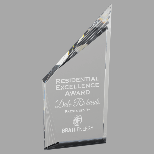 10.25" Crystal Beveled Peak w/ Bottom Award – item CRY085 image 3