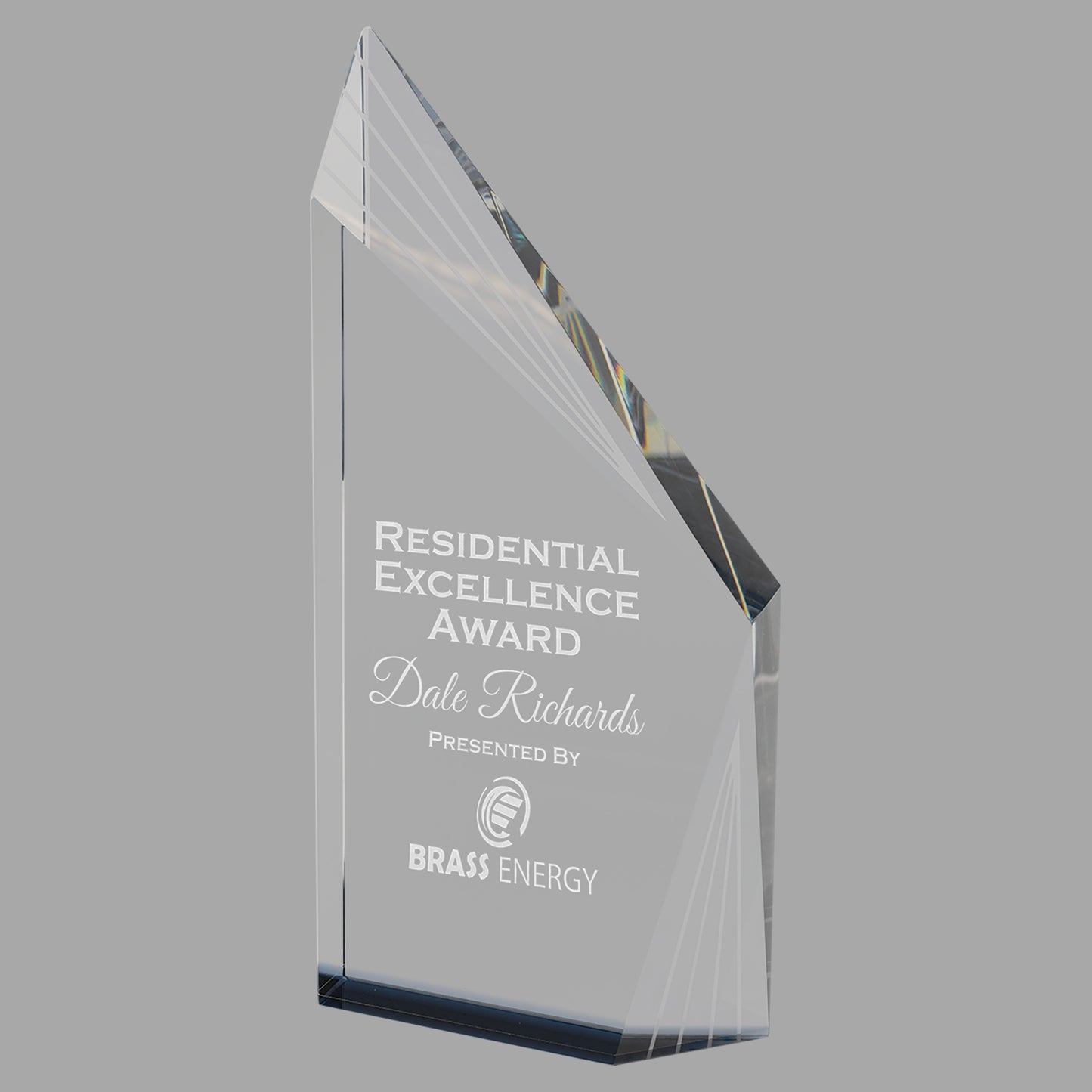 10.25" Crystal Beveled Peak w/ Bottom Award – item CRY085