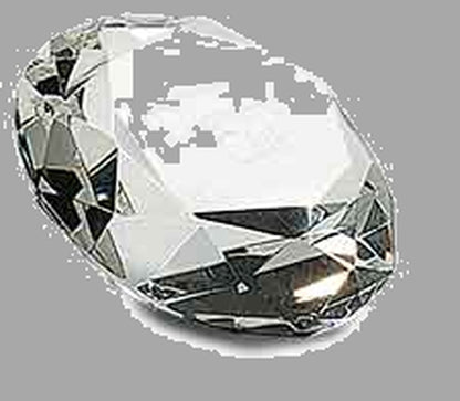 2.5" Clear Crystal Diamond (4" Diameter) Paperweight – item CRY108