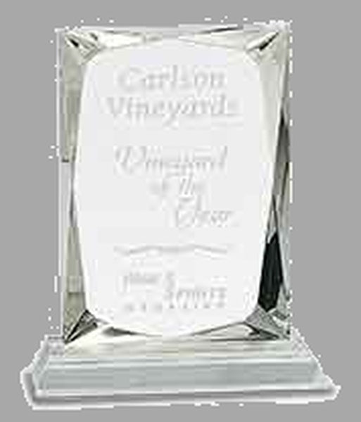 6.25" Crystal Rect. on Clear Base Award – item CRY110