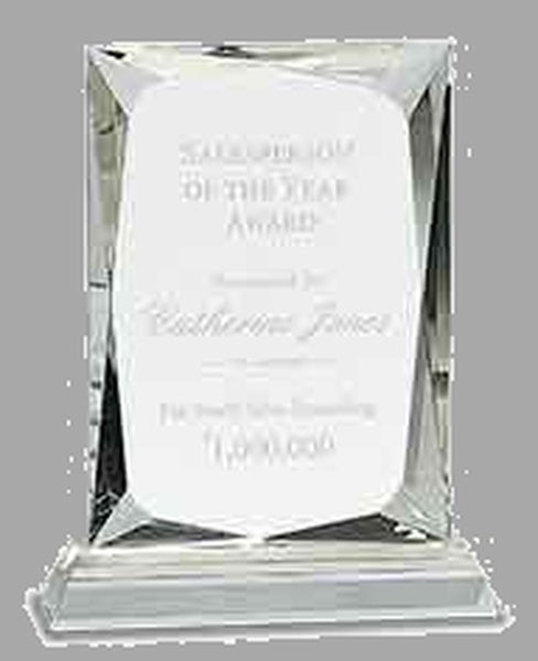 7.25" Crystal Rect. on Clear Base Award – item CRY111