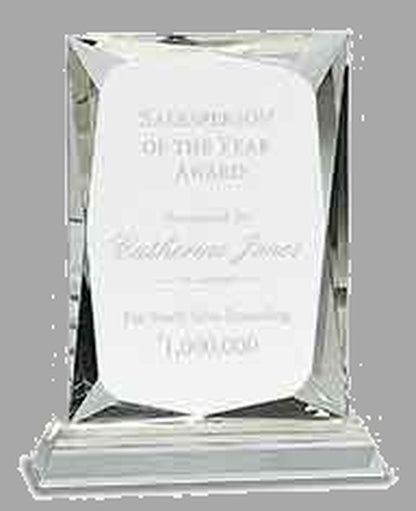 7.25" Crystal Rect. on Clear Base Award – item CRY111