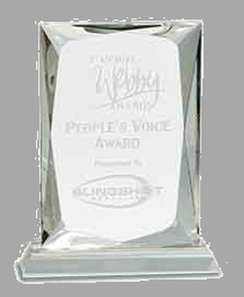 8" Crystal Rect. on Clear Base Award – item CRY112