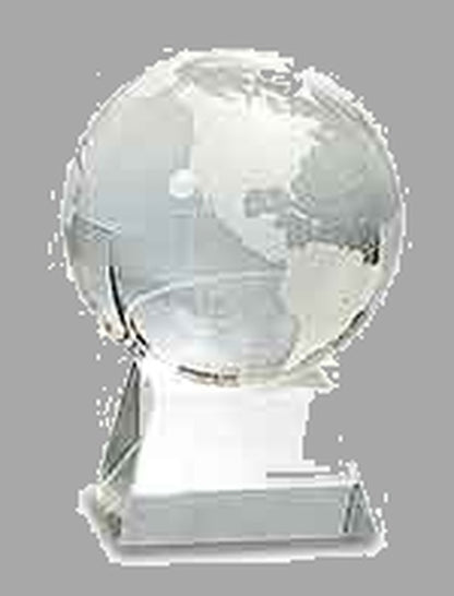 4.5" Crystal Globe on Clear Base Award – item CRY114