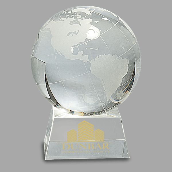 5.5" Crystal Globe with Base – item CRY115