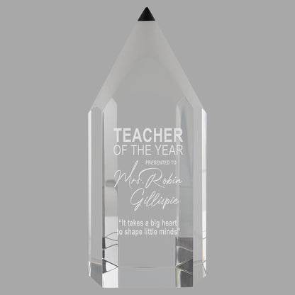 7.75" Crystal Pencil Award – item CRY1214M