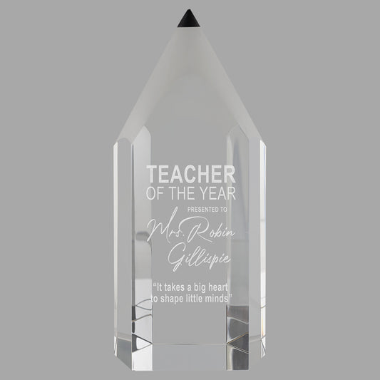 7.75" Crystal Pencil Award – item CRY1214M