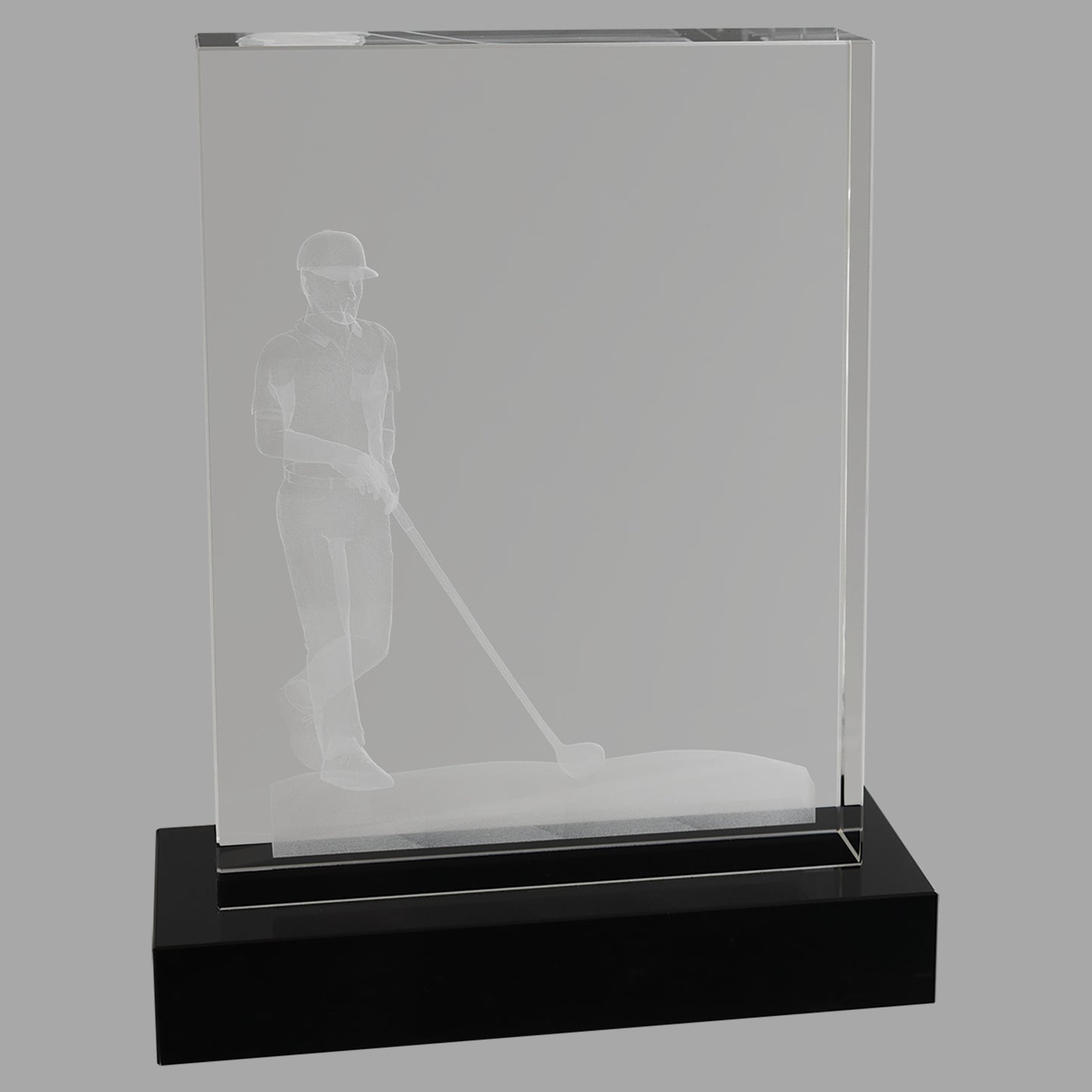 6.25" x 8" Crystal 3D Male Golf Award – item CRY1215 image 2