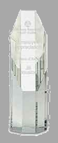 7.5" Clear Octagon Slant-Top Crystal Tower Award – item CRY133