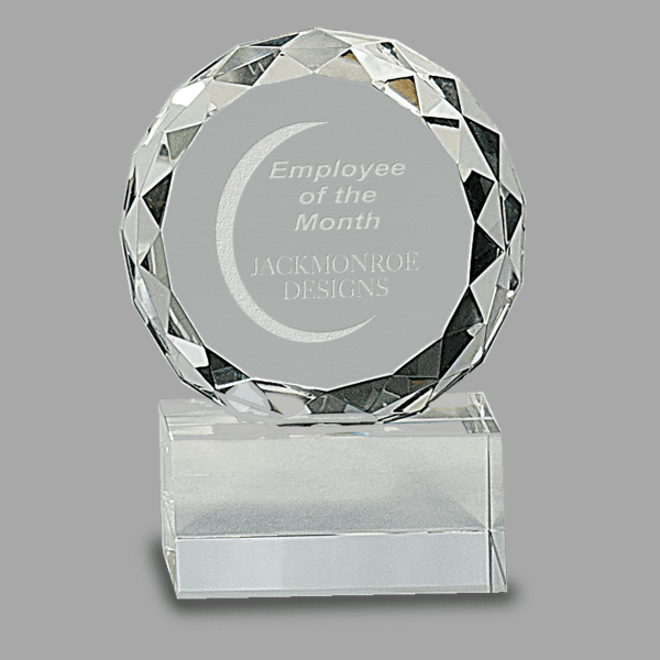 4" Crystal Round Award – item CRY134
