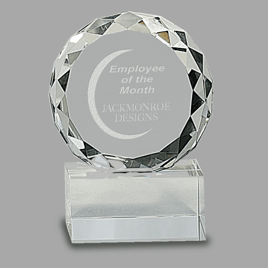 4" Crystal Round Award – item CRY134