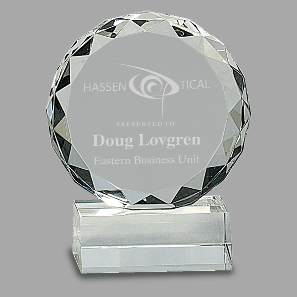 5.25" Crystal Round Award – item CRY135