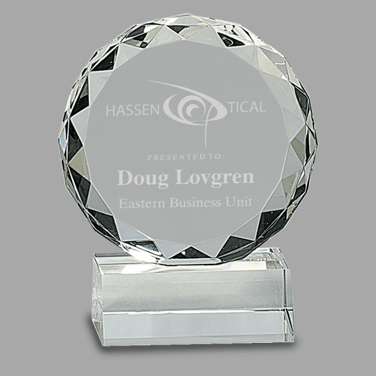 5.25" Crystal Round Award – item CRY135