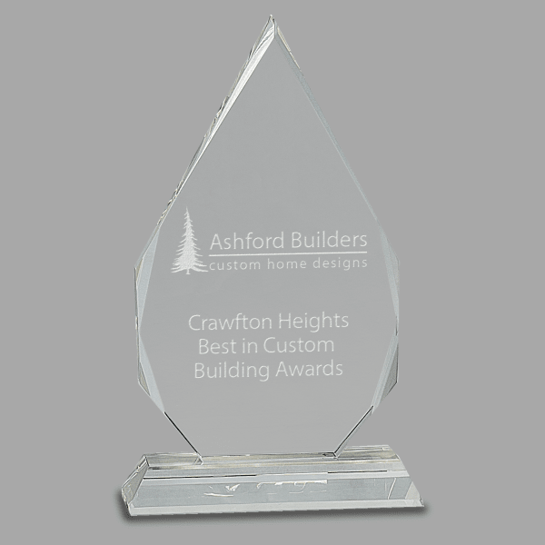 9" Crystal Diamond on Clear Pedestal Base Award – item CRY136 image 2