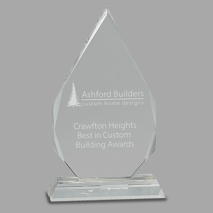 9" Crystal Diamond on Clear Pedestal Base Award – item CRY136 image 2