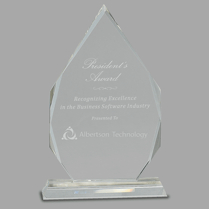 10.5" Crystal Diamond on Clear Pedestal Base Award – item CRY137 image 2