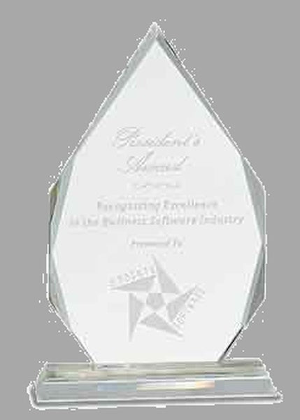 10.5" Crystal Diamond on Clear Pedestal Base Award – item CRY137
