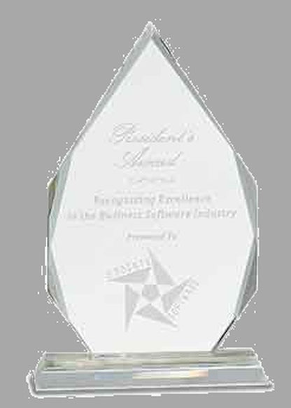 10.5" Crystal Diamond on Clear Pedestal Base Award – item CRY137