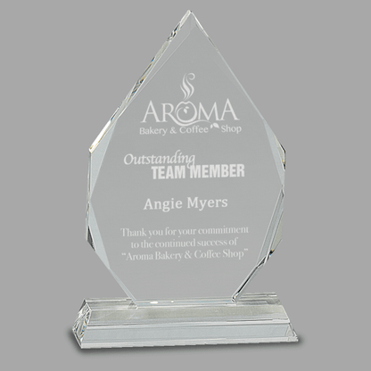 7" Diamond Crystal on Clear Pedestal Base Award – item CRY138 image 2
