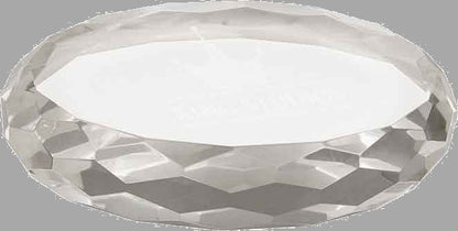 4" x 2.75" Clear Oval Crystal Paperweight – item CRY1420