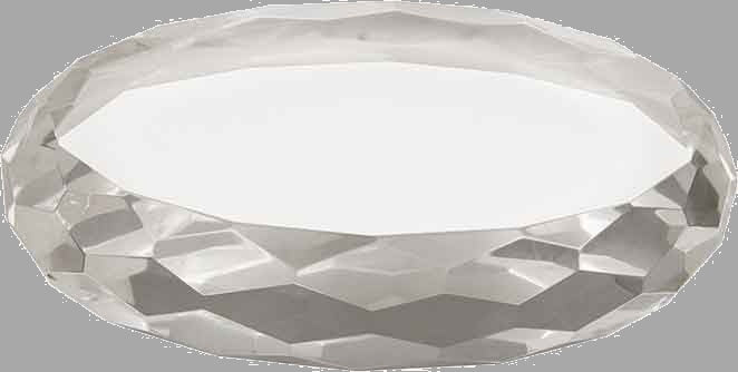 4" x 2.75" Clear Oval Crystal Paperweight – item CRY1420 image 3