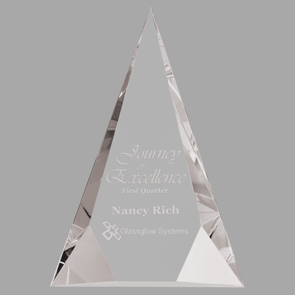 7" X 10 Crystal Clear Facet Triangl Award – item CRY1425L