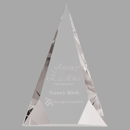 7" X 10 Crystal Clear Facet Triangl Award – item CRY1425L
