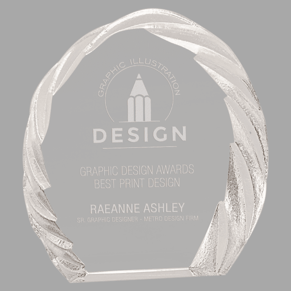 6" Crystal Decor Edge Award – item CRY143