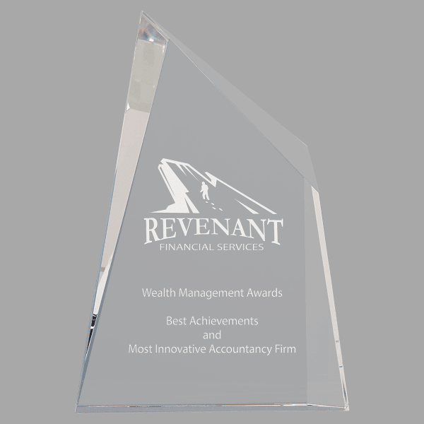 7" X 10 Crystal Facet Wedge Award – item CRY1452L