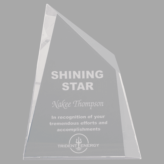 6" X 7.75 Crystal Facet Wedge Award – item CRY1452S