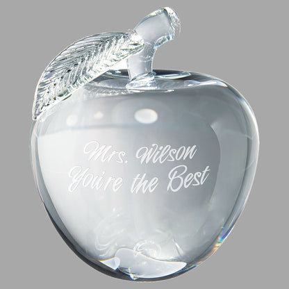 4" Crystal 3D Apple Award – item CRY1457S