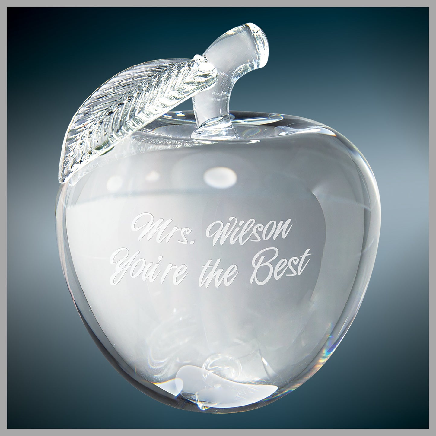 4" Crystal 3D Apple Award – item CRY1457S image 2