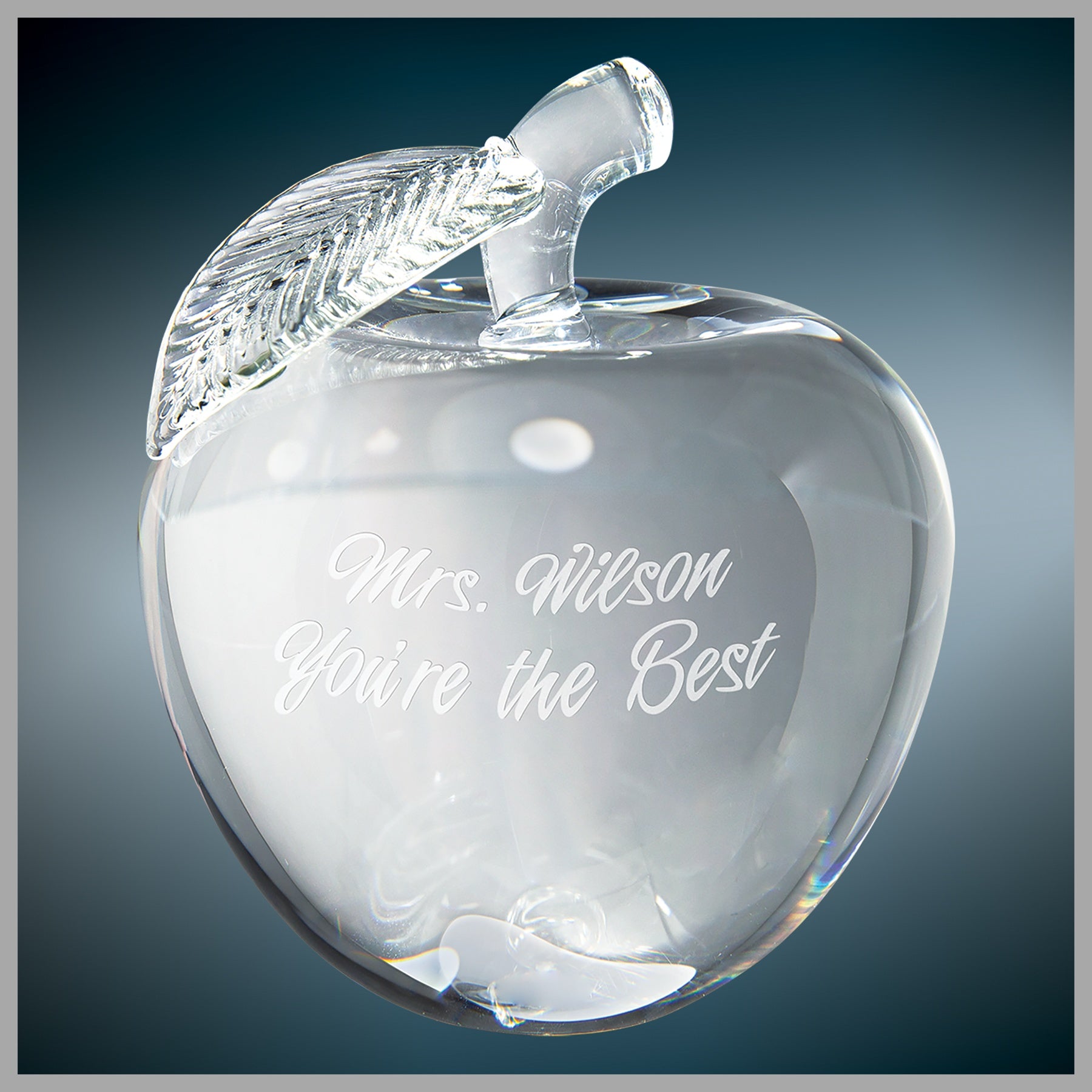 4" Crystal 3D Apple Award – item CRY1457S image 2