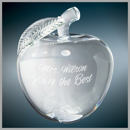 4" Crystal 3D Apple Award – item CRY1457S image 2