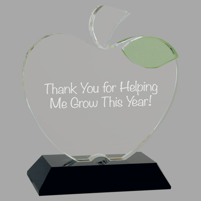 5.5" x 6.25" Crystal Apple on Black Base Award – item CRY1493M image 4