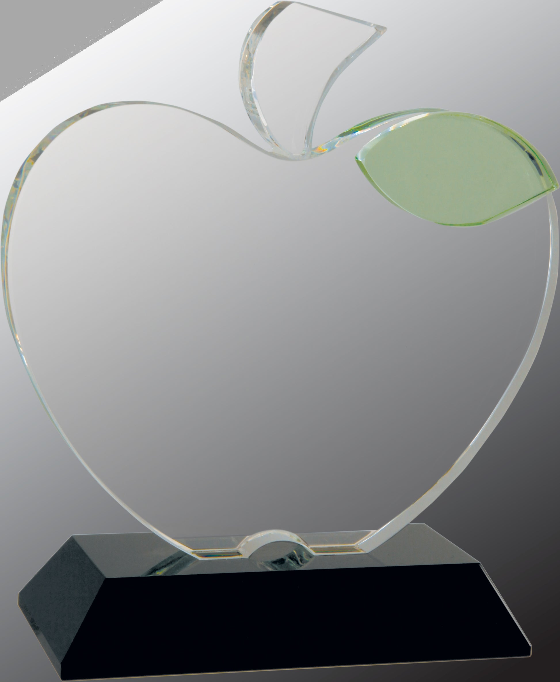 5.5" x 6.25" Crystal Apple on Black Base Award – item CRY1493M image 3