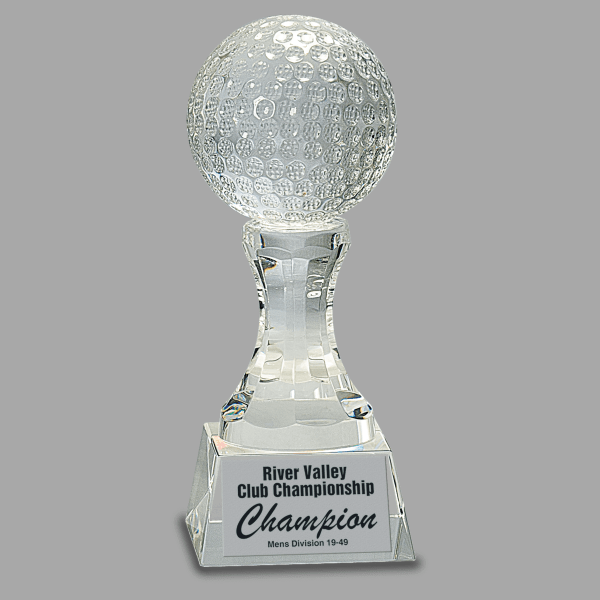 7.75" Crystal Golf Bll/pedestl Award – item CRY151