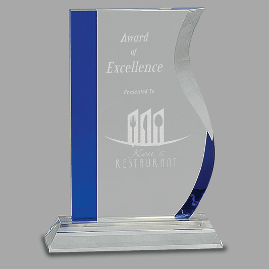 7.25" Crystal Wave/blue Award – item CRY155